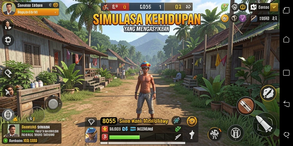 Tampilan gameplay imersif dalam simulasi 8055 yang penuh warna.