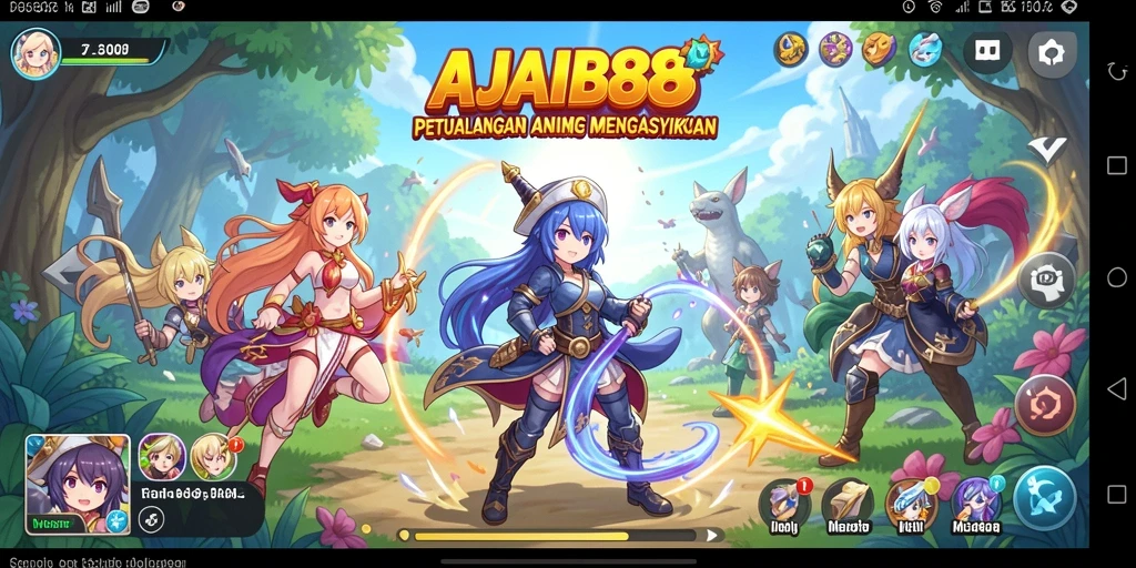 Screenshot utama AJAIB88 menampilkan aksi karakter Anime yang dinamis.