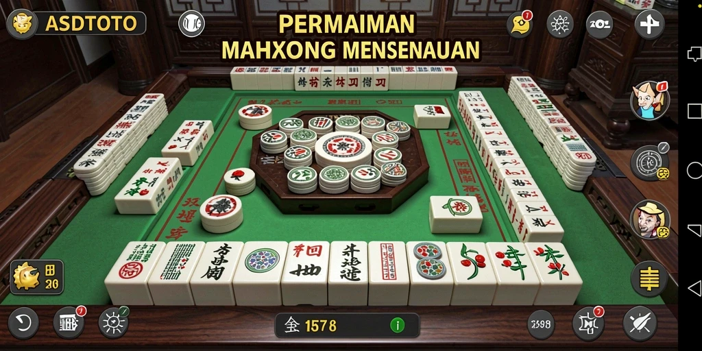 Screenshot utama ASDTOTO menampilkan gameplay Mahjong yang seru dan menantang.