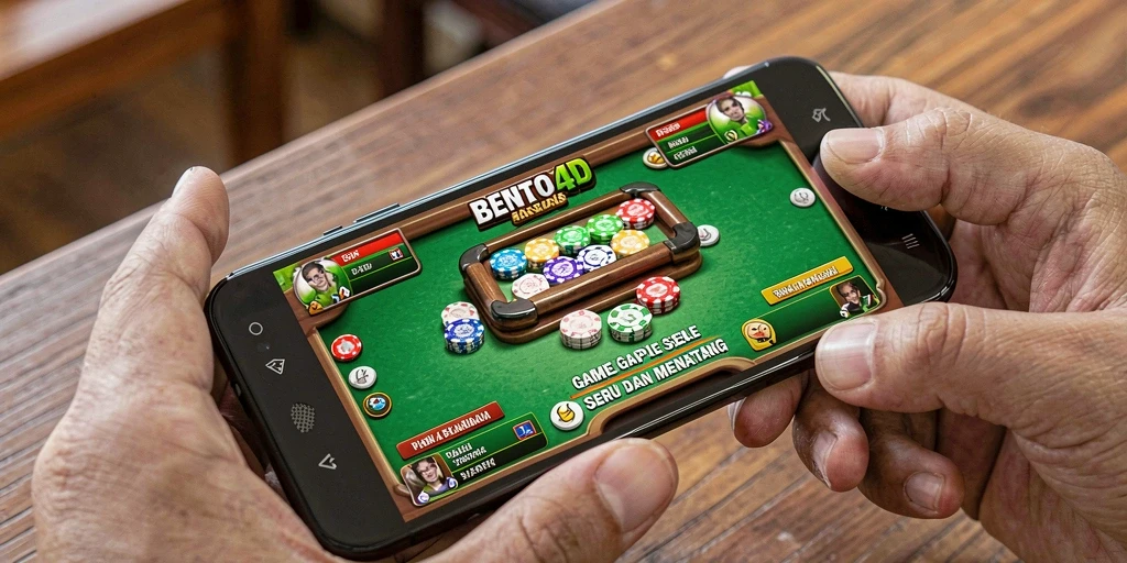 Screenshot gameplay BENTO4D menampilkan pemain sedang bertanding dalam Gaple.