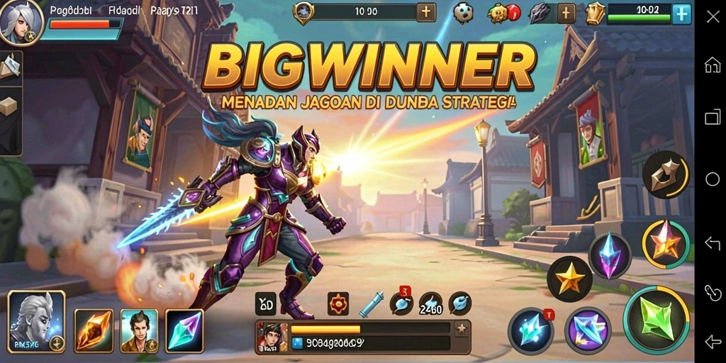 Screenshot gameplay <strong>BIGWINNER</strong> dengan pertempuran strategi yang mendebarkan.