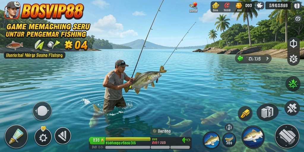 Gameplay menakjubkan dari BOSVIP88 dengan aksi memancing yang seru.