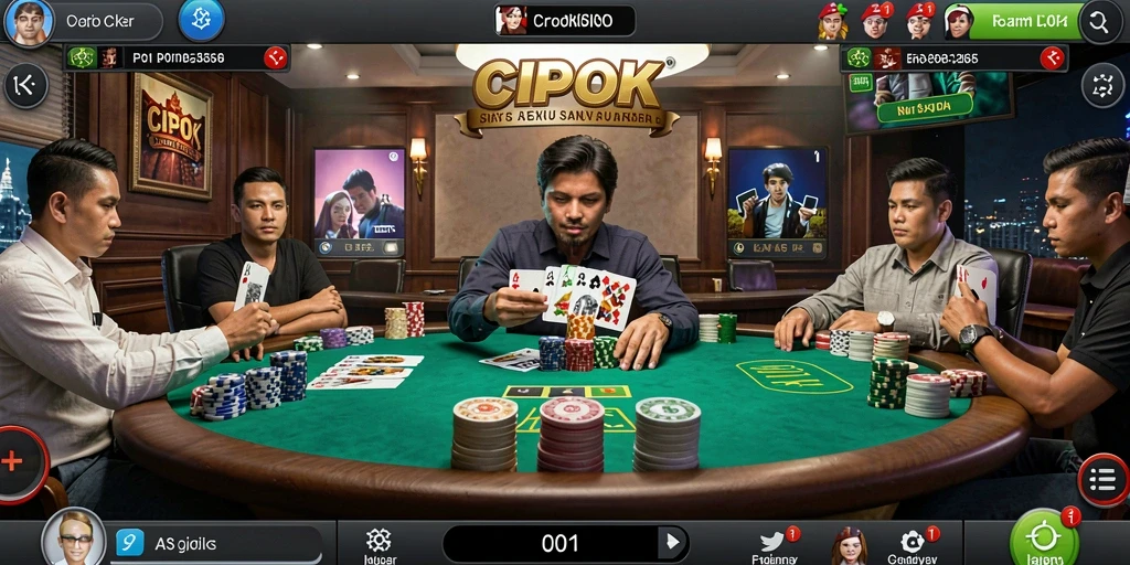 Tampilan gameplay Poker yang menarik dan interaktif di CIPOK.