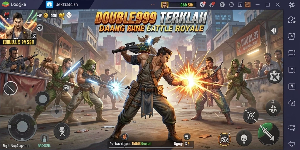 Tampilan mendebarkan saat pemain bertempur di medan perang Battle Royale.