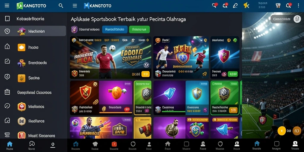 Tampilan gameplay KANGTOTO dengan berbagai taruhan olahraga.