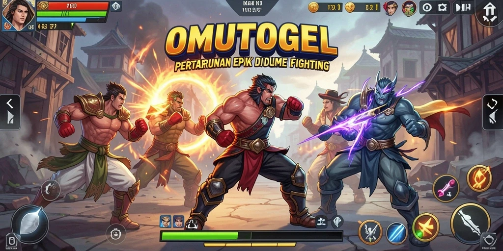 Tampilan gameplay OMUTOGEL yang menegangkan dan penuh aksi pertarungan.