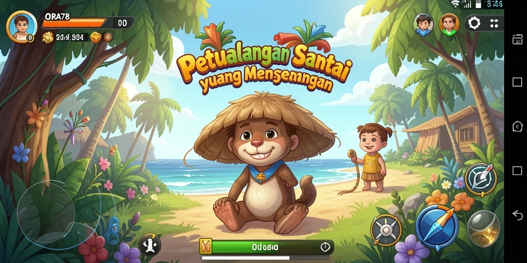 Tampilan gameplay bersantai di ORA78 yang menyenangkan.