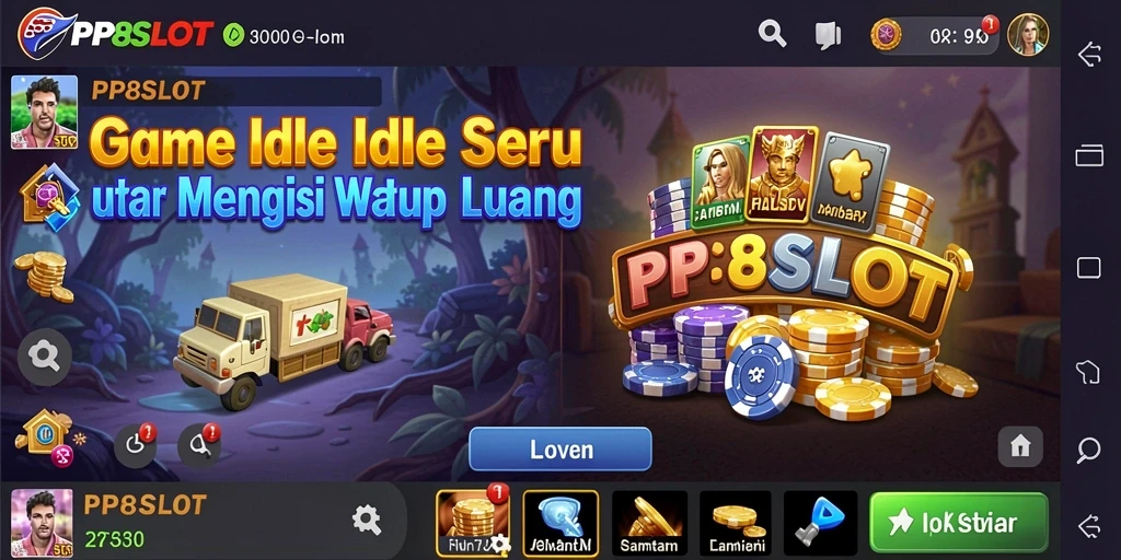 Screenshot utama PP8SLOT memperlihatkan gameplay seru dari genre Idle.