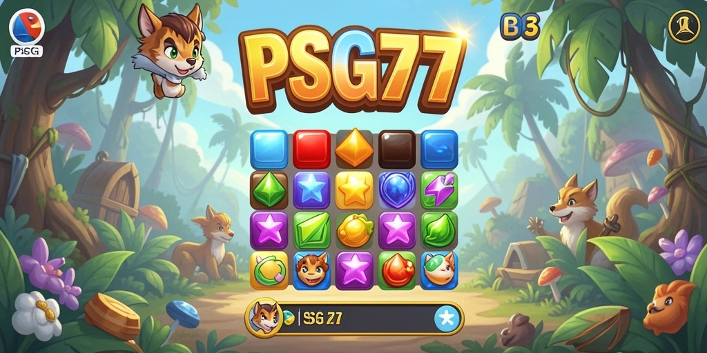 Gameplay seru PSG77 dalam mode Match-3 yang menantang.