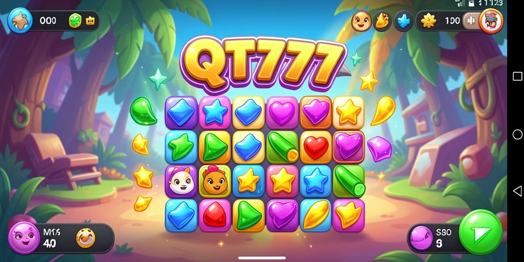 Tampilan gameplay seru dari QT777 saat mencocokkan objek.