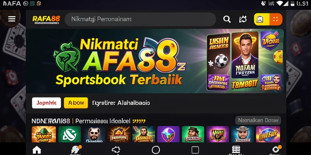 Tampilan menarik aplikasi RAFA88 untuk pengalaman Sportsbook.