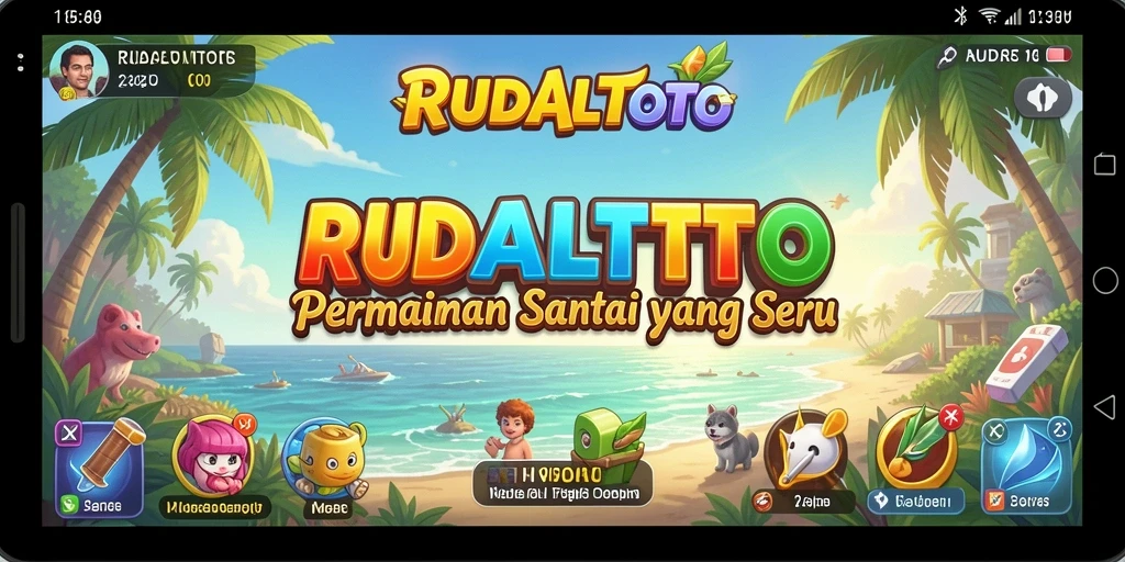 Tampilan gameplay RUDALTOTO yang penuh warna dan seru.
