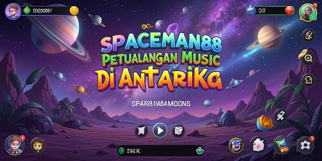 Screenshot gameplay SPACEMAN88 yang menunjukkan aksi musik seru.