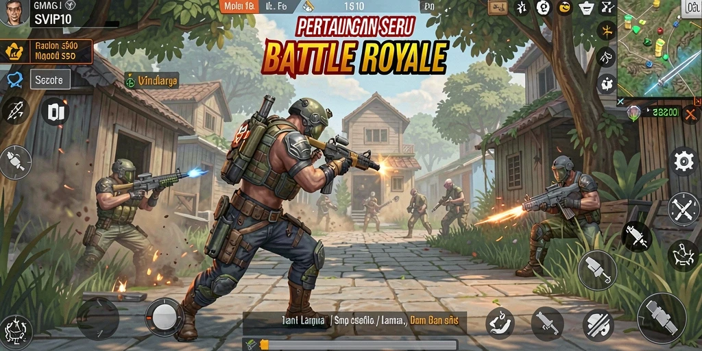 Tangkapan layar aksi seru dalam game Battle Royale SVIP10.