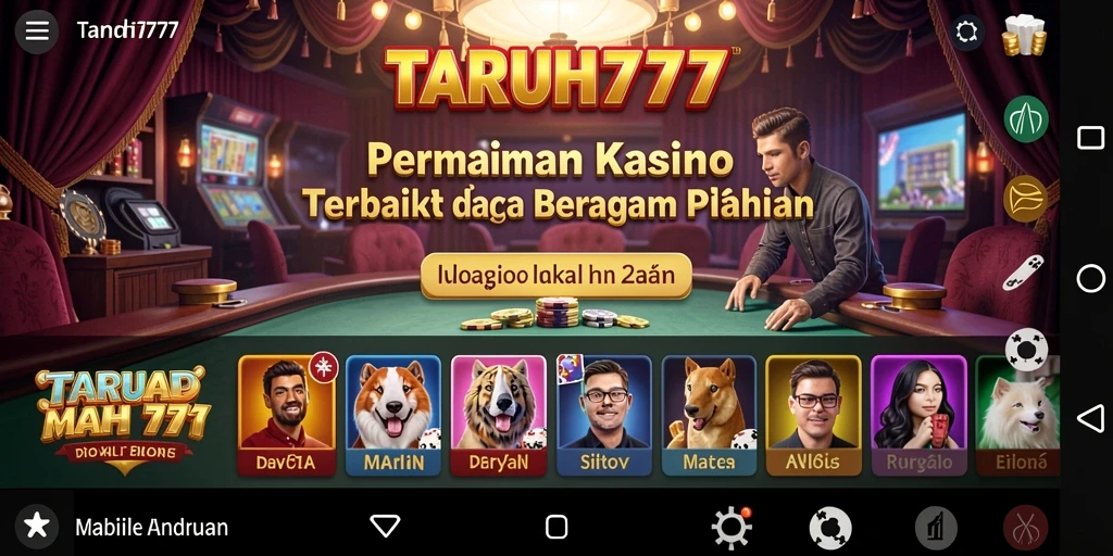 Screenshot TARUH777 menampilkan permainan kasino yang mendebarkan dan grafis menarik.